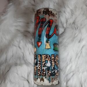 Festive Christmas Tumbler with Heart and Bell Design